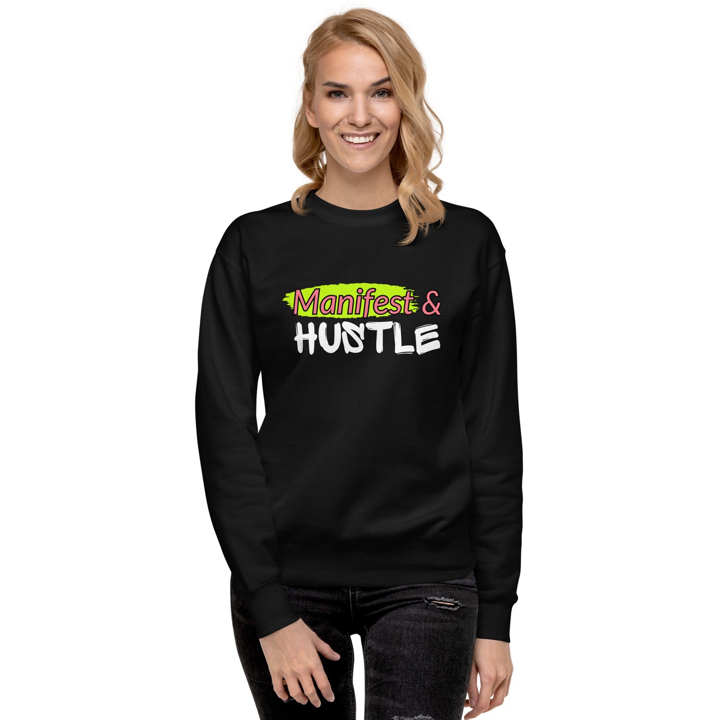 Unisex Premium Sweatshirt Manifest & Hustle
