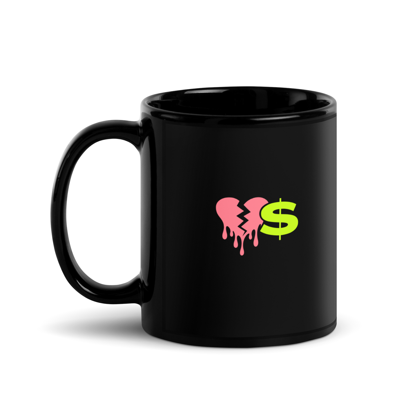 Heart$ Black Glossy Mug